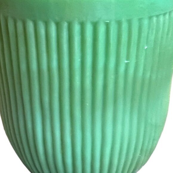 Vtg Fire-King Jadeite Ribbed Sugar Bowl Green Milk Glass Double Handled READ - Picture 3 of 15
